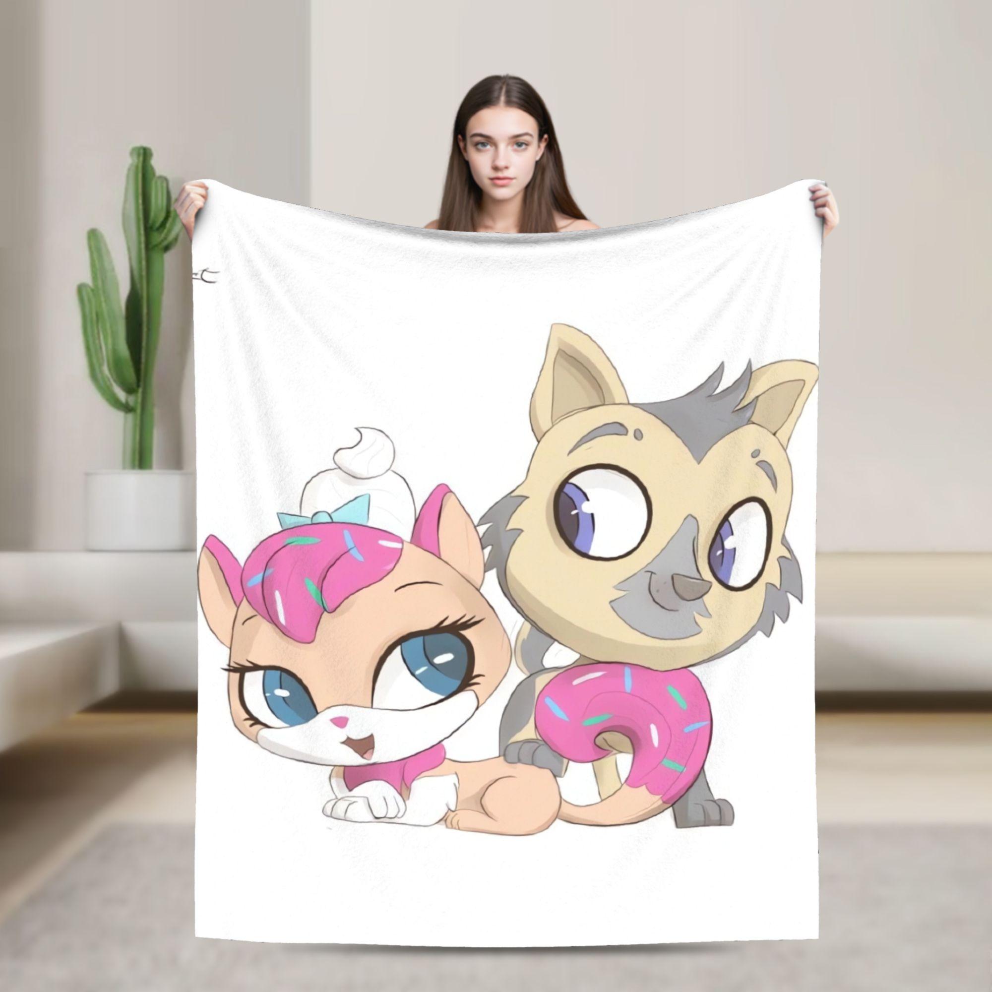 Littlest Pet Shop Blanket Soft Funny Plush Throw Blanket For Students Living Room Flannel Bedspread Bed Cover 75x90cm