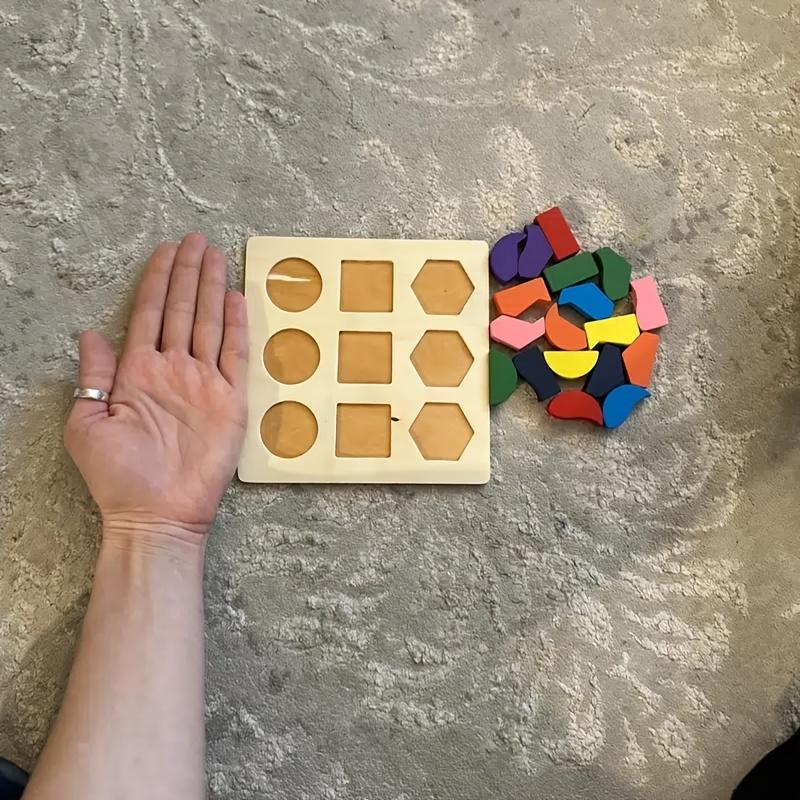 Wooden Geometric Shapes 3D Puzzle Montessori Toys Sorting Math Preschool Learning Wood Puzzles Toys For Kids