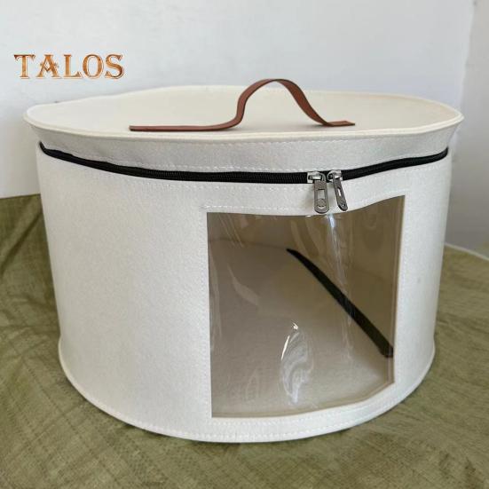 Hat Storage Bucket Organizer Transparent Design Zipper Closure Large Capacity Cowboy Hat Organizer Case with Handle