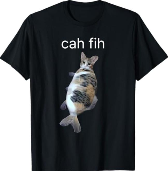 cah fih Meme Funny Humor,fih Fishing T-Shirt M