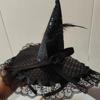 Witch Hat Headband Hat Hoop Band Sequins Lace Halloween Headbands Elegant Headwear Hair Hoop Costume Hat For Halloween Christmas