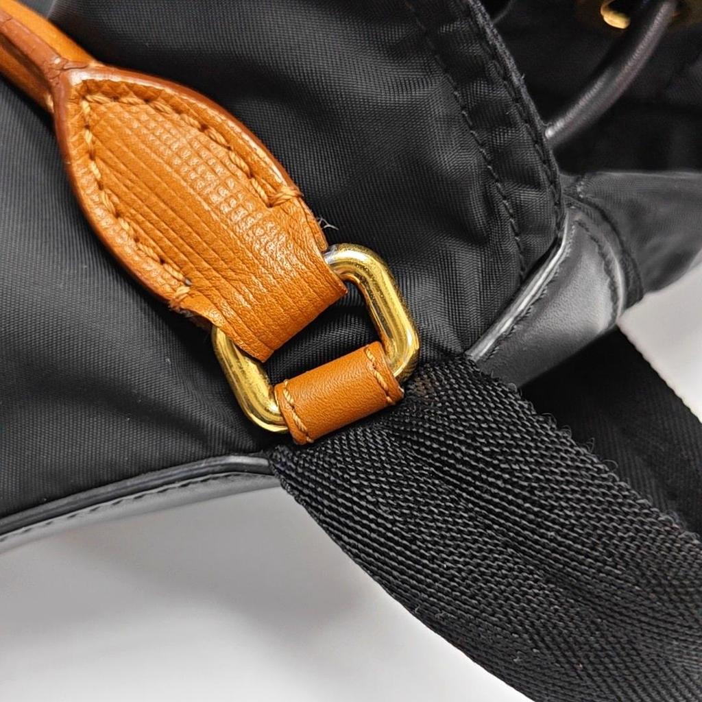 [Pre-Owned] The Rucksack Series Nylon And Leather Backpack Large - Good #RZ9ZW5