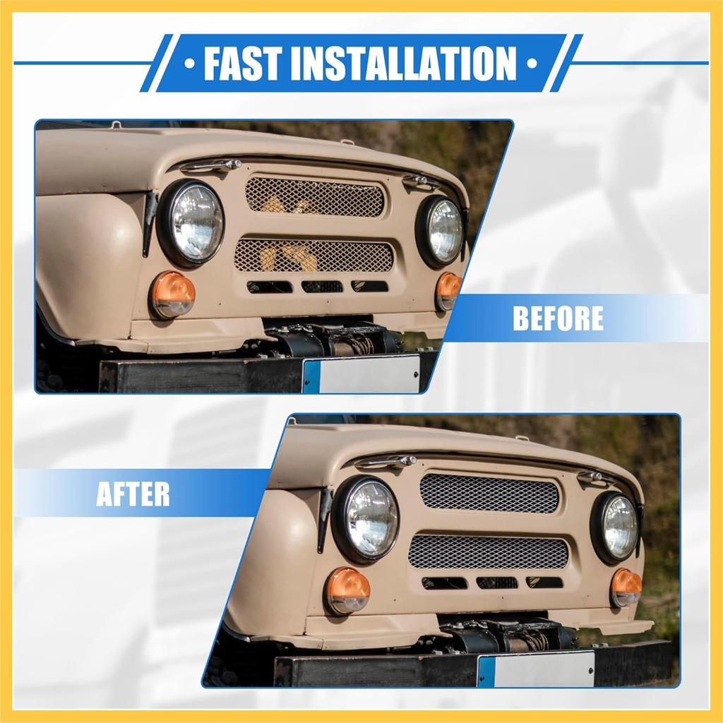 Car Grill Mesh, 40"x13" 12x6mm Rhombic Hole Car Pickup Truck Grille Mesh Sheet Air Intake Insert Universal for Car Multifunctional Aluminum Alloy