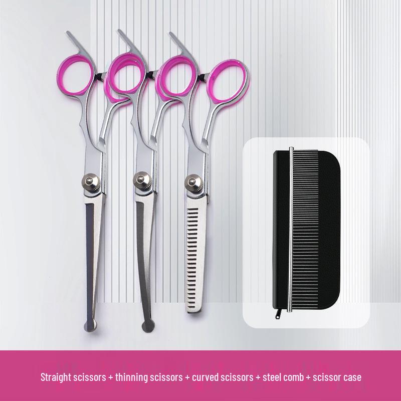 Professional Pet Grooming Scissors for Hair Trimming - Ideal for Teddy, Bichon, and Dog Hair Cutting.