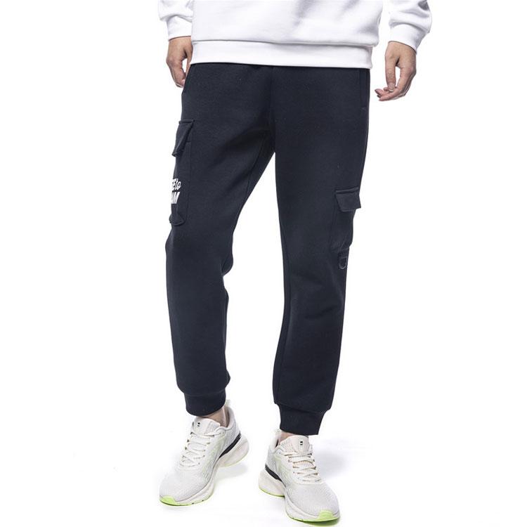 Anta Pocket Loose Knit Cargo Sweatpants Men Bottoms Black 152211324-2