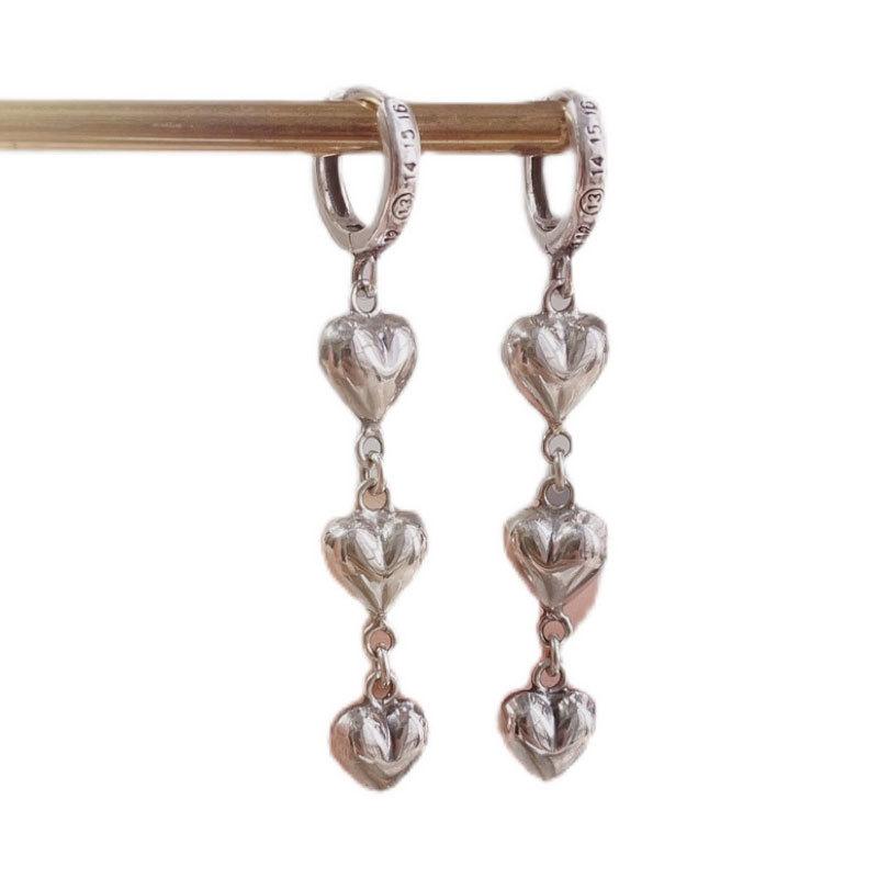 

Женские серьги FOXANRY, предотвращающие аллергию, модные, элегантные, винтажные, с длинными кисточками и сердечками, вечерние украшения 8mm серебряный