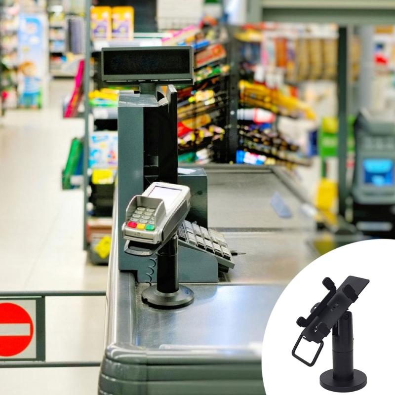 Desk Mounted POS Machine Bracket Antislip Pad POS Machine Display Bracket Cashiers Rack for Cash Register