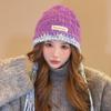 Women's Tassel Long Braid Plush Knitted Hat Face Showing Small Cold Warm Ear Protection Fashionable and Versatile Cold Hat
