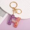 Ab Glue Fuchsia Gradual Change Letter Keychain Pendant Pendant Japanese And Korean Style Popular Versatile Keychain Jewelry
