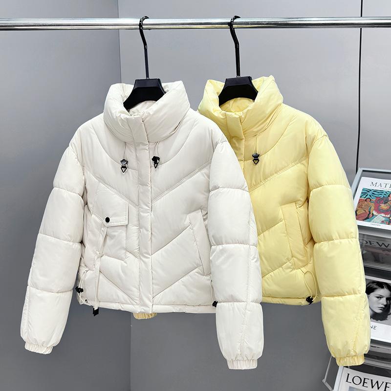 Winter 2025 new cotton-padded jacket women's Korean version of cotton-padded clothing loose small thickened jacket stand-up collar cotton-padded