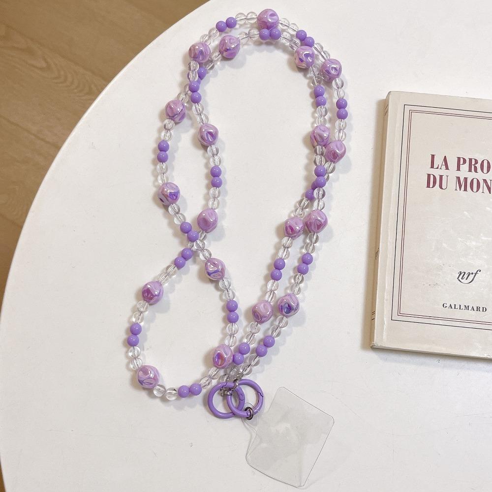 Long-style Beaded Crossbody Phone Chain Anti Loss Phone Neck Straps Phone Case Accessories