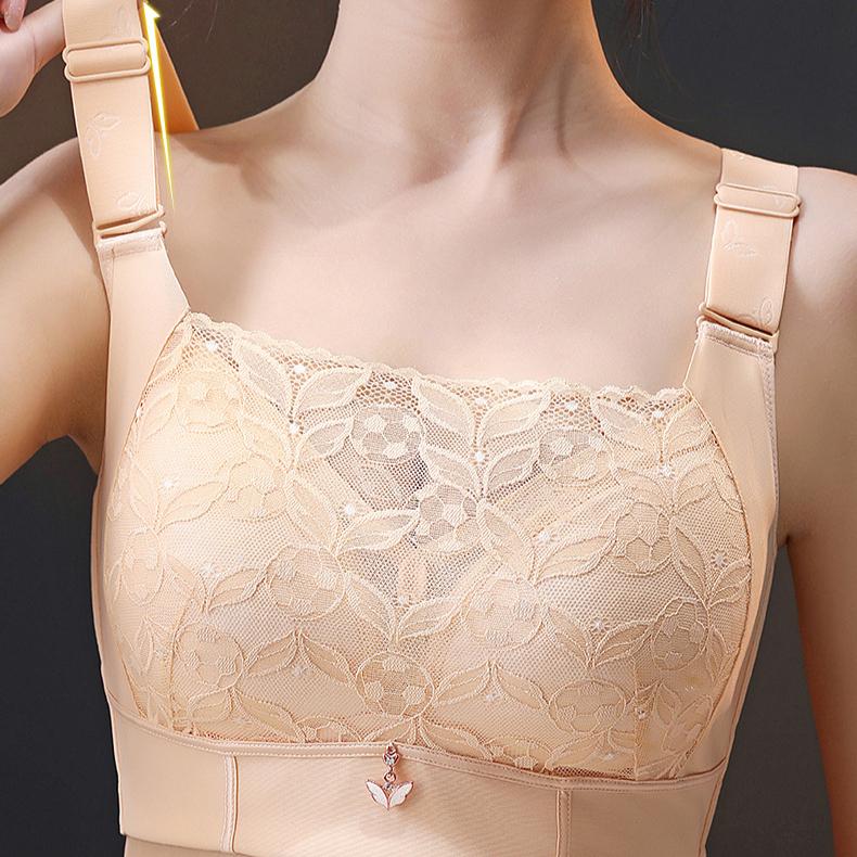 Large Size Lingerie for Women Slim Fit Full Cup Strapless Gathered Bra Top Support Breathable Adjustable Bra