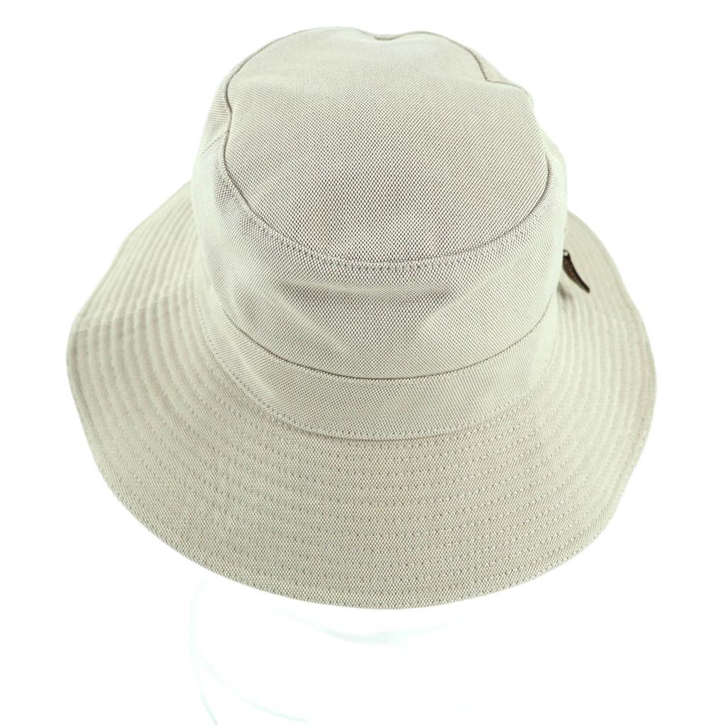 Great HERMES Hat Leather Bucket Hat Beige Cotton Women 56 Used