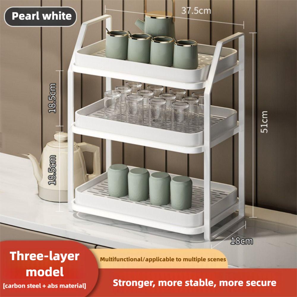 With Drip Tray Countertop Storage Rack Plastic + Carbon Steel Wine Glasses Holder  Bathroom