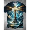 T-shirt da uomo a maniche corte con girocollo e stampa 3D, taglie forti, T-shirt casual estiva