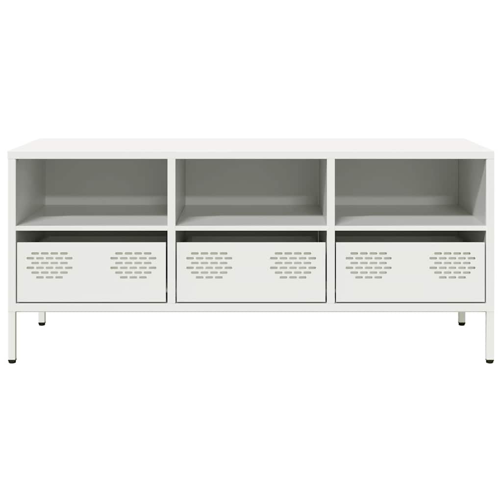 TV Stand White 101.5 x 39 x 43.5 cm Cold Rolled Steel