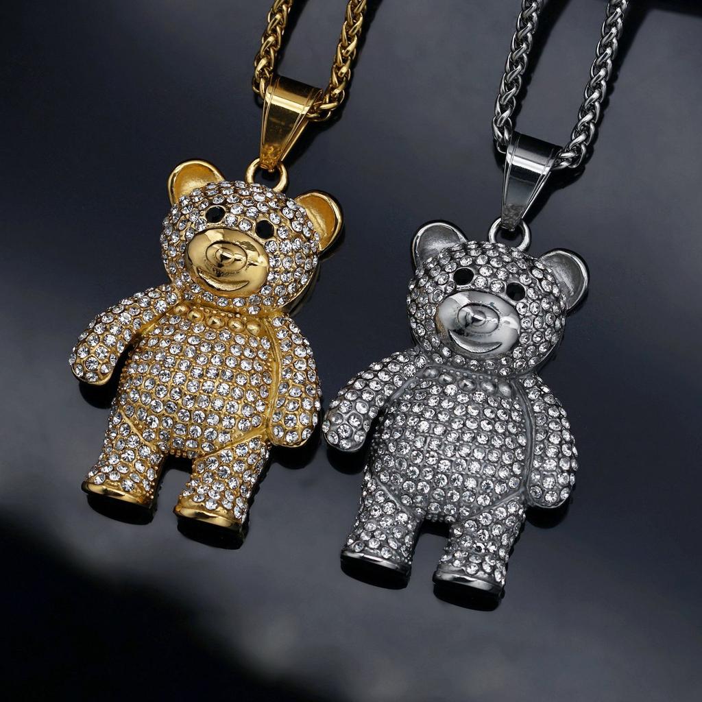 Pendant New Hip Hop Fashion Jewelry Animal Cute Bear Pendant Necklace