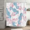 Oceanic Seahorse Bath Curtain Pink Blue Patterned Shower Curtain for Bathroom Decorations