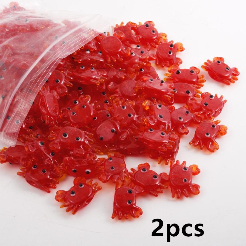 2/5pcs Red Crab/Lobster Charms For Jewelry Making Supplies Ocean Animal Pendants Glass/Enamel DIY Earrings Keychain Beach Charm