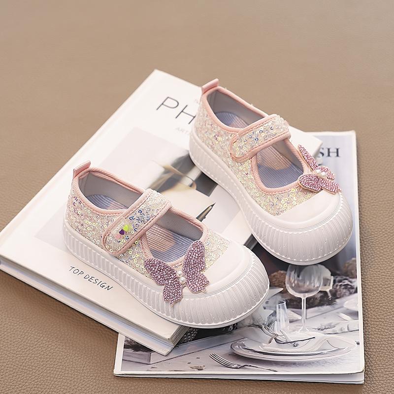 Girls' Casual Shoes Summer New Girl Canvas Shoe Anti Slip Child Single Shoe Shallow Mouth Girls' Single Shoes Fashion Kids Shoes