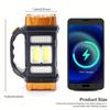 Solcelleladbar Lommelykt Høy Lumen Bærbar Arbeidslys 4 Moduser Powerbank Strømdisplay for Utendørs Camping Nødsituasjon