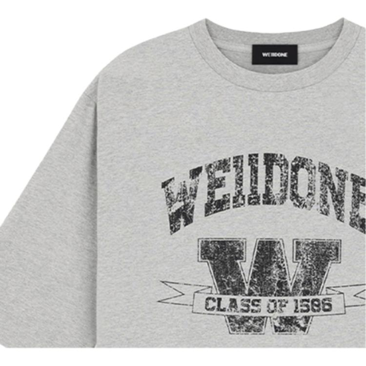 We11done College Element Versatile Casual Short Sleeve T-Shirt Unisex Tops WD-TT2-25-743-U-MG