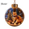 Durable Holiday Party Supplies Glowing Christmas Story Ornament, Mini Scene in Ball, Light Up Hanging Decorations for Garden Clear Plastic Ball