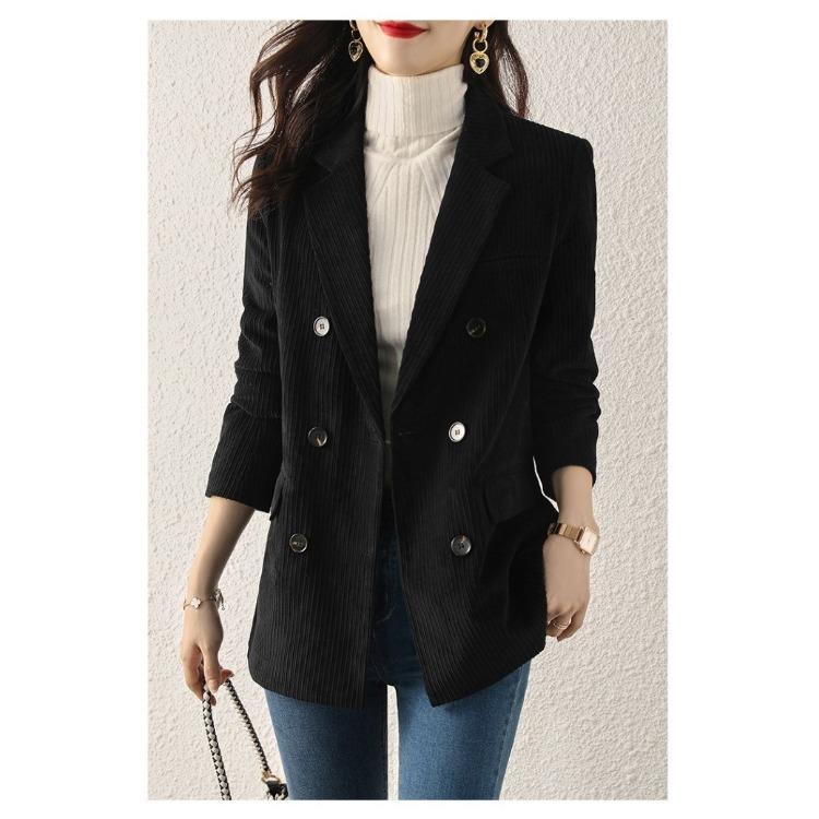 Retro Corduroy Suit Jacket for Women In Autumn / Winter, British Style Casual and Sophisticated Small Blazer with High-end Feel
