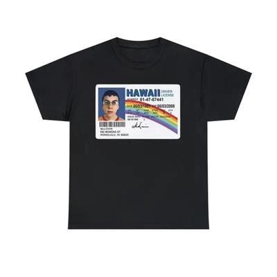 Rolig Falsk ID-kort Grafisk T-shirt Nyhet Humor T-shirt Svart Unisex
