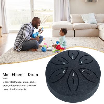 3 Inch 6 Notes Rain Drum for Outside Rain Drum Instrument Mini Handpan Drum Drumstick for Yoga Meditation Unique Relaxation Gift