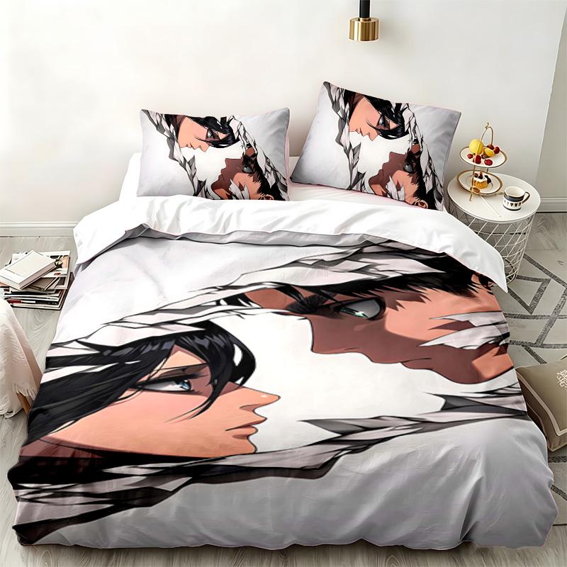Attack On Titan 3pc Set Perfect for Bedroom Use Comfortable Bedding Set Includes a Duvet Cover and Two Pillowcases Ideal Birthday or Christmas Gift