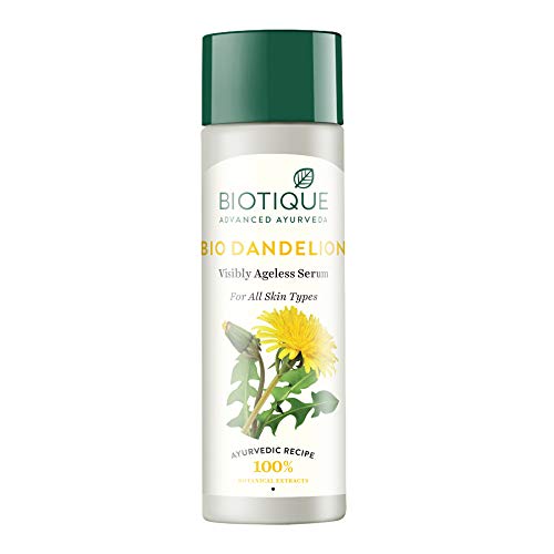 Biotique Bio Dandelion Visibly Ageless Serum, 190ml And Biotique Bio Mountain Ebony Vitalizing Serum For Falling Hair Intensive Hair Growth Treatm