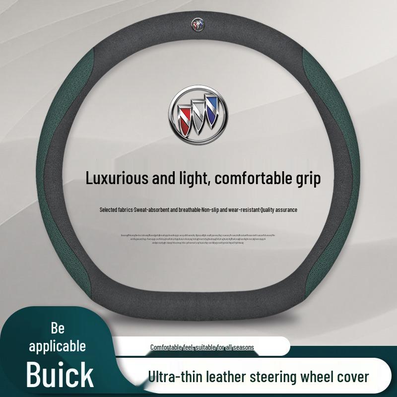 Buick Steering Wheel Cover - Genuine Leather for Envision, Regal, LaCrosse, Verano, GL6, Encore