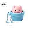 Portable Stress Reliever Potted Pig Clicker Toy with Bead Chain, Clicky Button Fidget Relief Gadget for Relief, Finger Backpacks School Bags