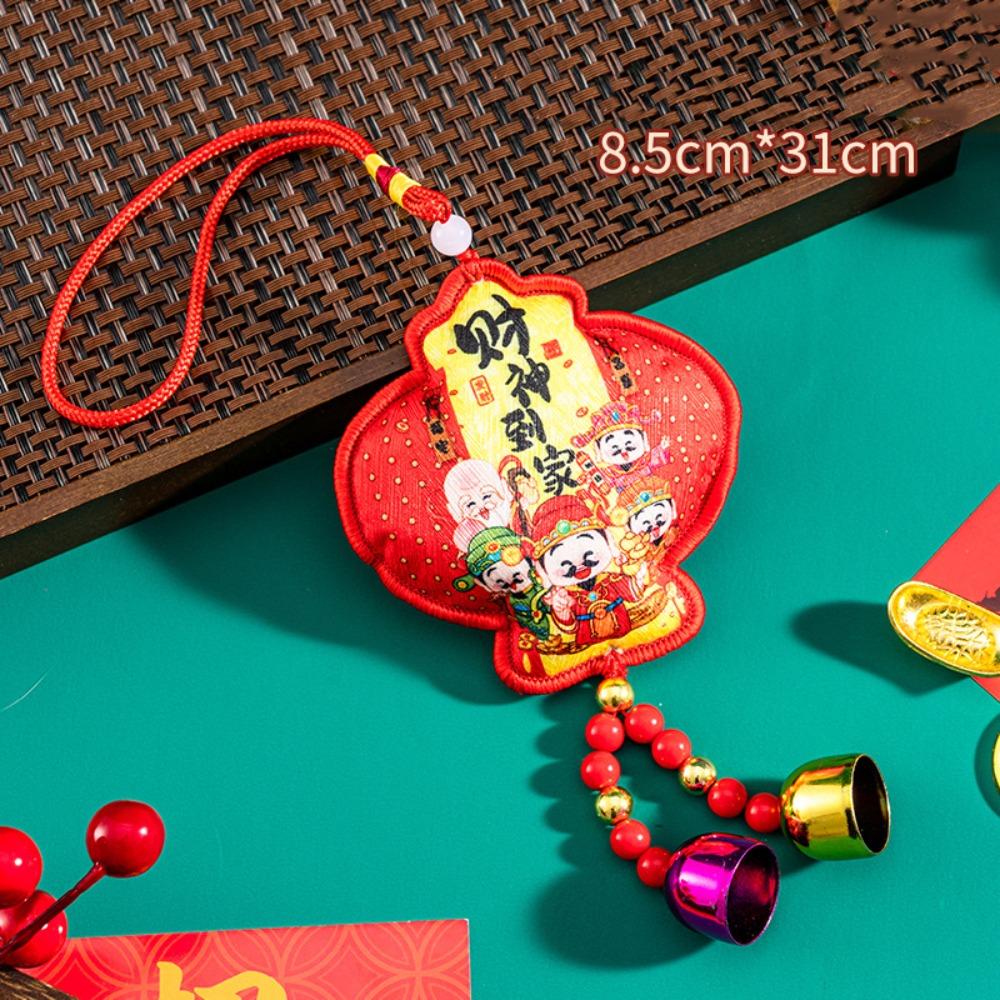 the god of fortune The God of Wealth Pendant Embroidered Red Chinese New Year Decoration Year of the Horse Chinese Style