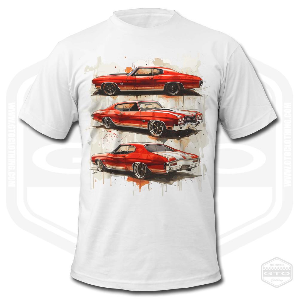 

Мужская футболка Chevrolet Chevelle 1970 Красная 6 American Muscle Унисекс L