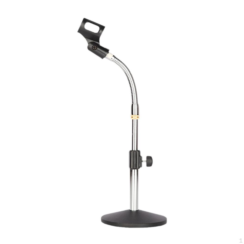 Stand Table Flexible Gooseneck Holder Metal Base for Gaming Lectures Studio Meeting