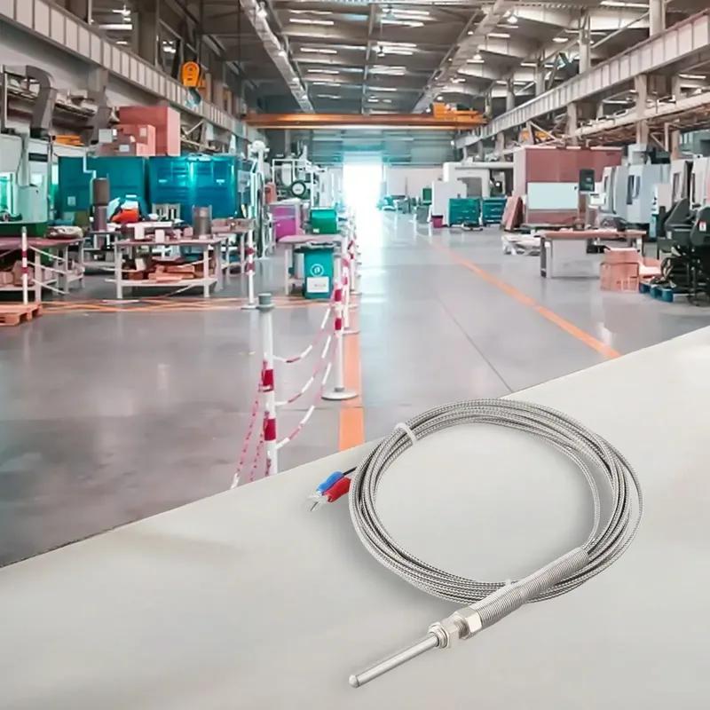 Replacement Sensor High Quality K type Thermocouple Probe with Stainless Steel Braid Cable 50mm 100~1250 Celsius