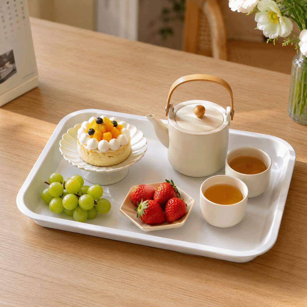 High Quality Multicolor Serving Tray Plastic Rectangle Storage Tray Anti-Slip Multi-sizes Food Tray Fruit Dessert