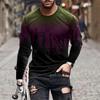 Retro Graffiti 3D-Druck Sommer Herren Rundhals-T-Shirt Lässiges Langarm-T-Shirt Übergroßer Pullover Modetrend Herrenbekleidung