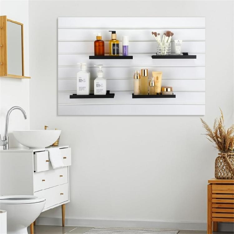 Durable Metal Storage Rack Metal Slatwall Shelves Functional Wall Fixtures For Home Decoration And Store Supplies