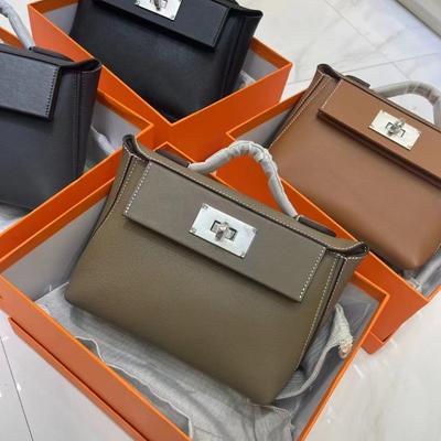 I Kelly Bag Genuine Leather Cowhide Single Shoulder Diagonal Span Double Shoulder Large Capacity Fashion Bag Dumpling Bag