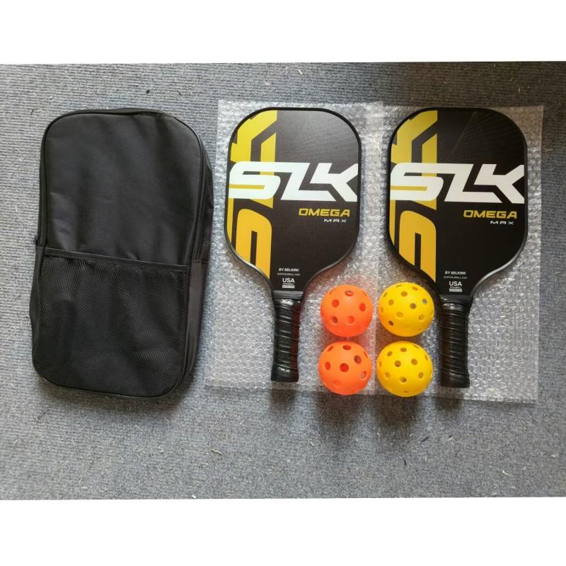 Glass Fiber Pickleball Paddles Set Outdoor Recreation 2 Rackets 4 Balls Carry Bag