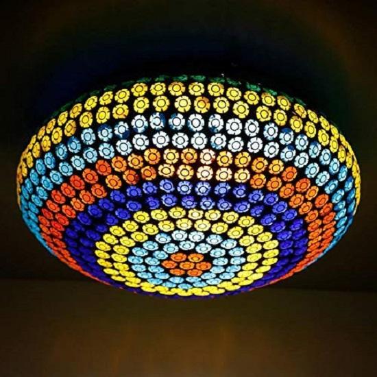 

Сферическая потолочная лампа из стеклянной мозаики для гостиной на крыше, украшение дома