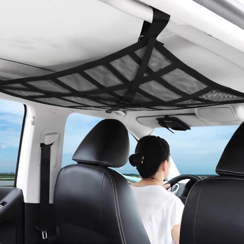 Car Ceiling Net Storage Bag Cargo Universal Truck SUV Space Saving Car Trunk Storage Pocket Organizer Sundries Bag Roof Cargo