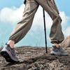 Breathable Mesh Hiking Sneakers Men's Thick-soled Outdoor Trekking Camping Shoes Male Elastic Climbing Shoes Wear-resistant