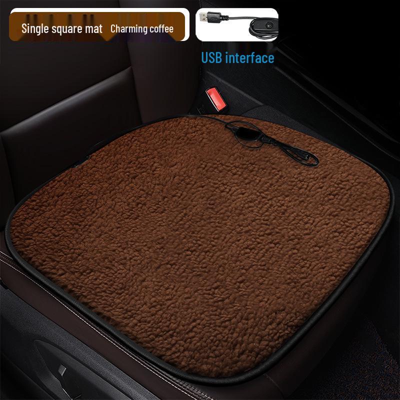Cross-Grid Heated Car Seat Cushion - Winter Interior Accessory