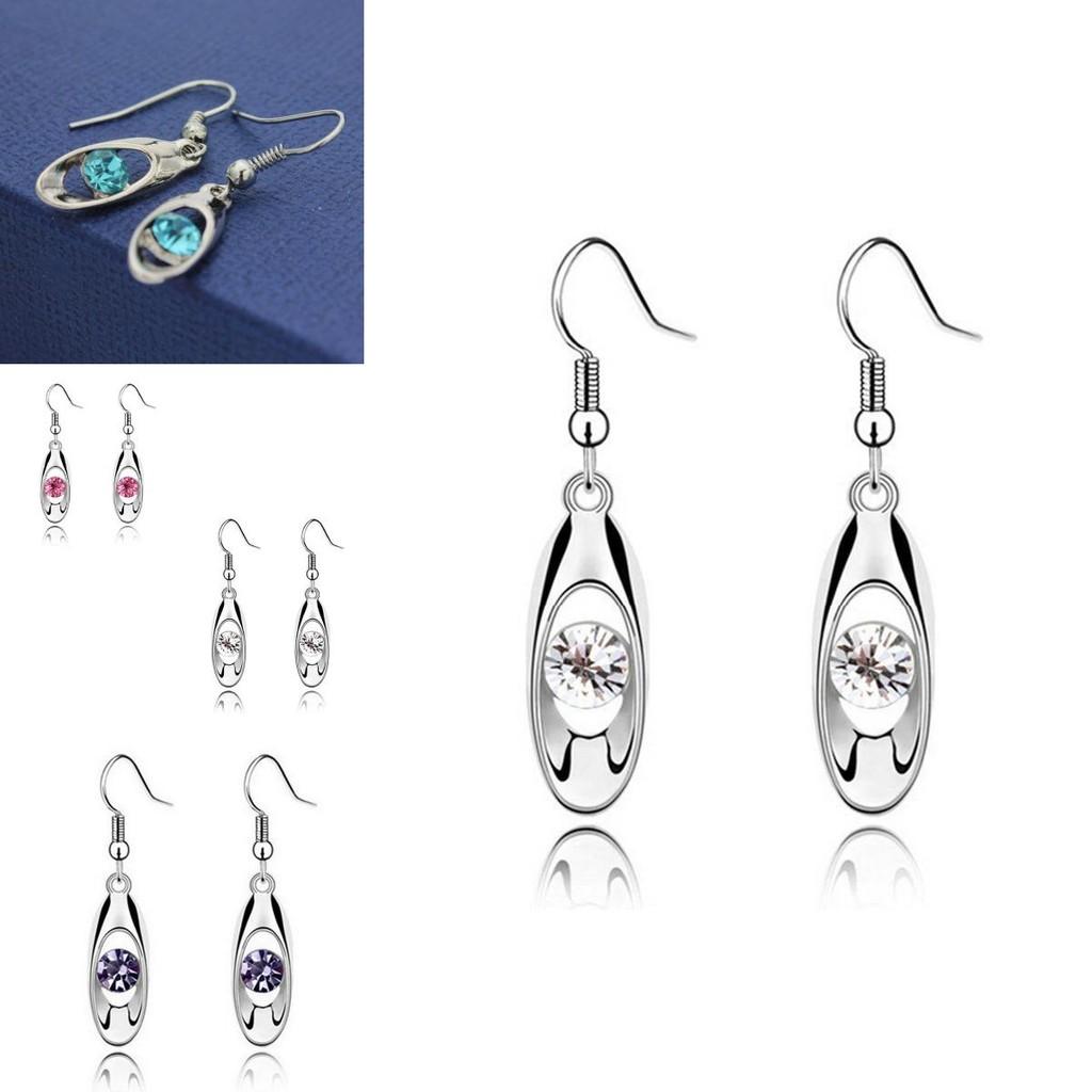 Unique Water Drop Alloy Earrings With Waterstone Embellishments For Women