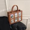 Fashionable Women's Tote Bag with Unique Cat Elf Illustrations and Adjustable Strap