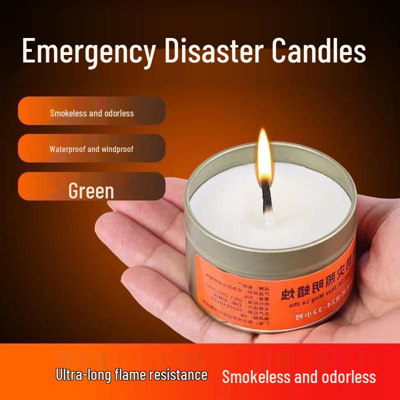 Eco-Friendly Windproof & Waterproof Emergency Candles: Odorless, Smokeless Lighting for Power Outages & Outdoor Use.
